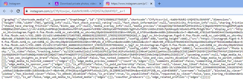 access instagram api link to get data