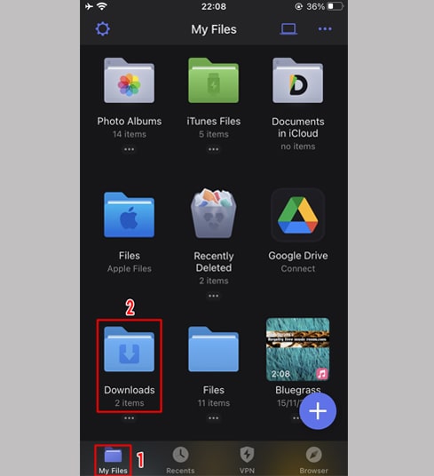 open download folder